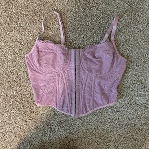 Shein Lavendar Laced Corset Top Size M